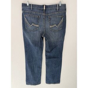 Ariat Real Denim Elissa Arrow Straight Jeans 34S Blue Medium Wash Whiskered